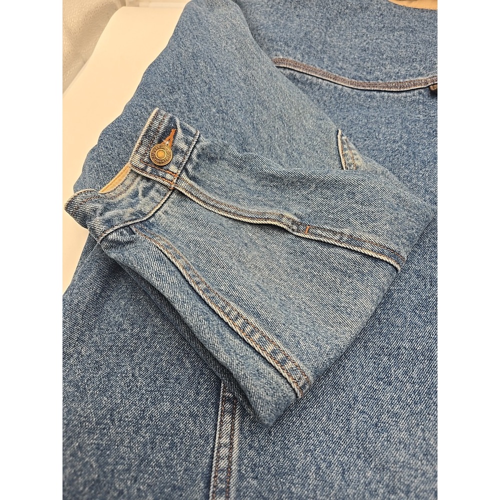 Vintage‎ St Johns Bay Denim Jacket Trucker Jean Coat Retro 90s Leather L - Picture 11 of 12